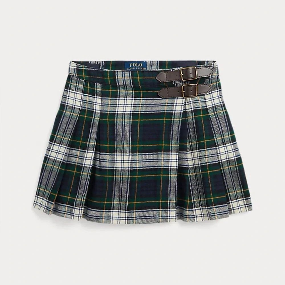 Ralph Lauren • Plaid Pleated Cotton Twill Skirt